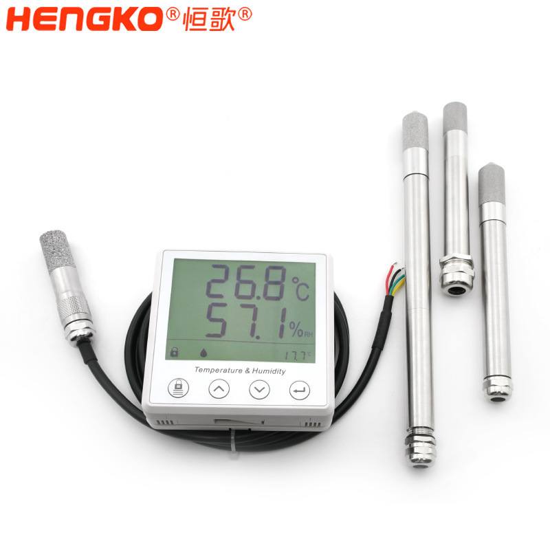 恒歌谷物粮仓温湿度传感器高精准背光大屏带露点数字温湿度变送器