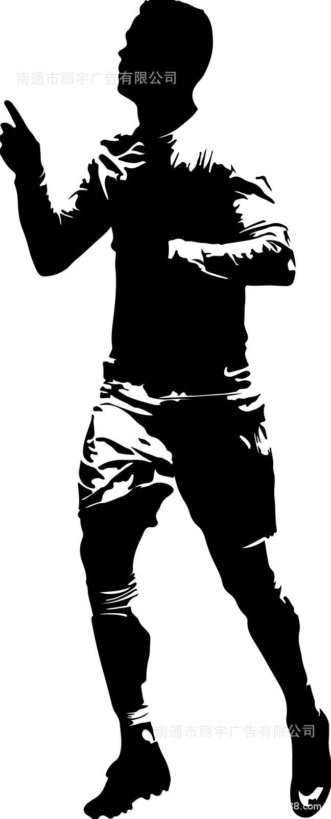 足球明星c罗剪影图案自粘可移除pvc墙贴 贴纸 门贴 车贴 跨境热卖