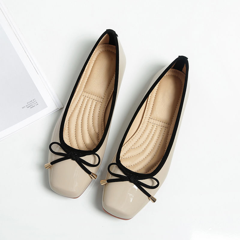 时装鞋2023春季新款单鞋女韩版百搭浅口平底豆豆鞋懒人一脚蹬女鞋