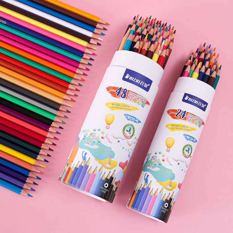 Erasable 48 Color Pencil Elementary School Student 36 Color Lead Brush Painting Kindergarten Painting Graffiti Painting Pen Wholesale