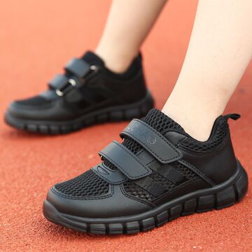 地摊童鞋夏季儿童小黑鞋男童黑色休闲鞋中大童旅游鞋小男孩波鞋