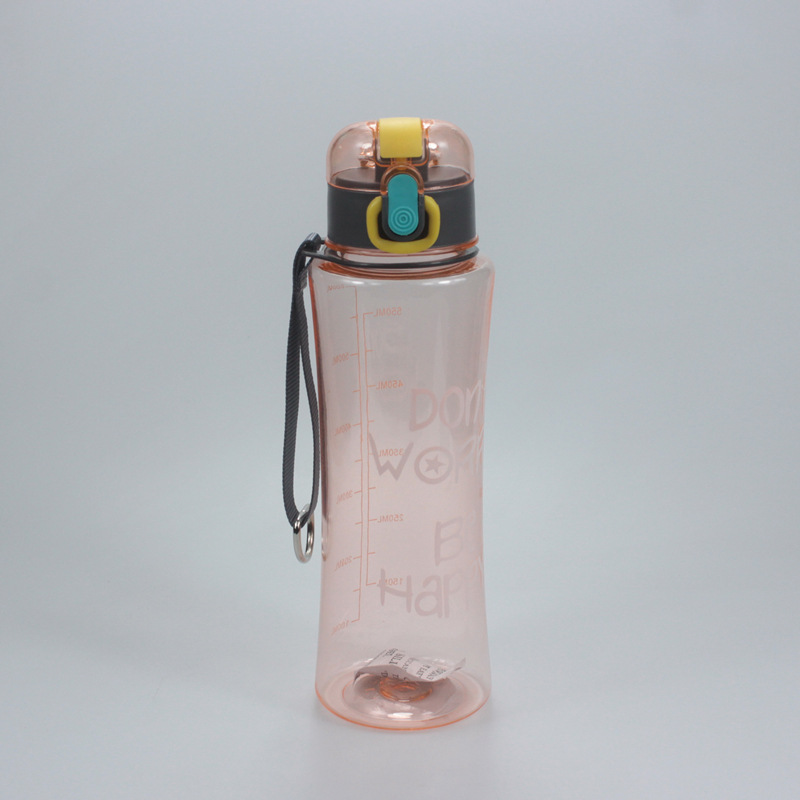Msmk Small Waist as Water Cup Strawberry Cup Bounce Cover Sports Bottle Outdoor Sports Portable Plastic Cup