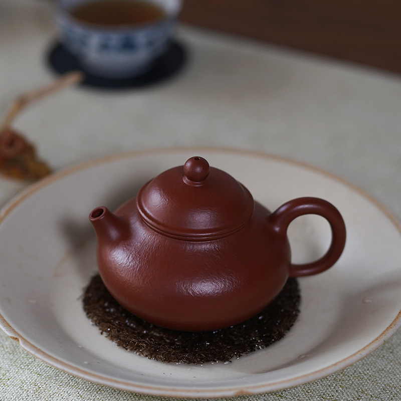 宜兴紫砂壶名家真全手工原矿小煤窑皱皮朱泥容天壶功夫茶壶茶具