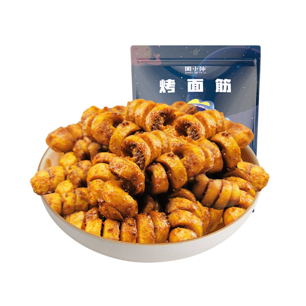 周黑鸭 周小伴烤串小吃烤面筋160g×1袋网红辣条麻辣休闲零食