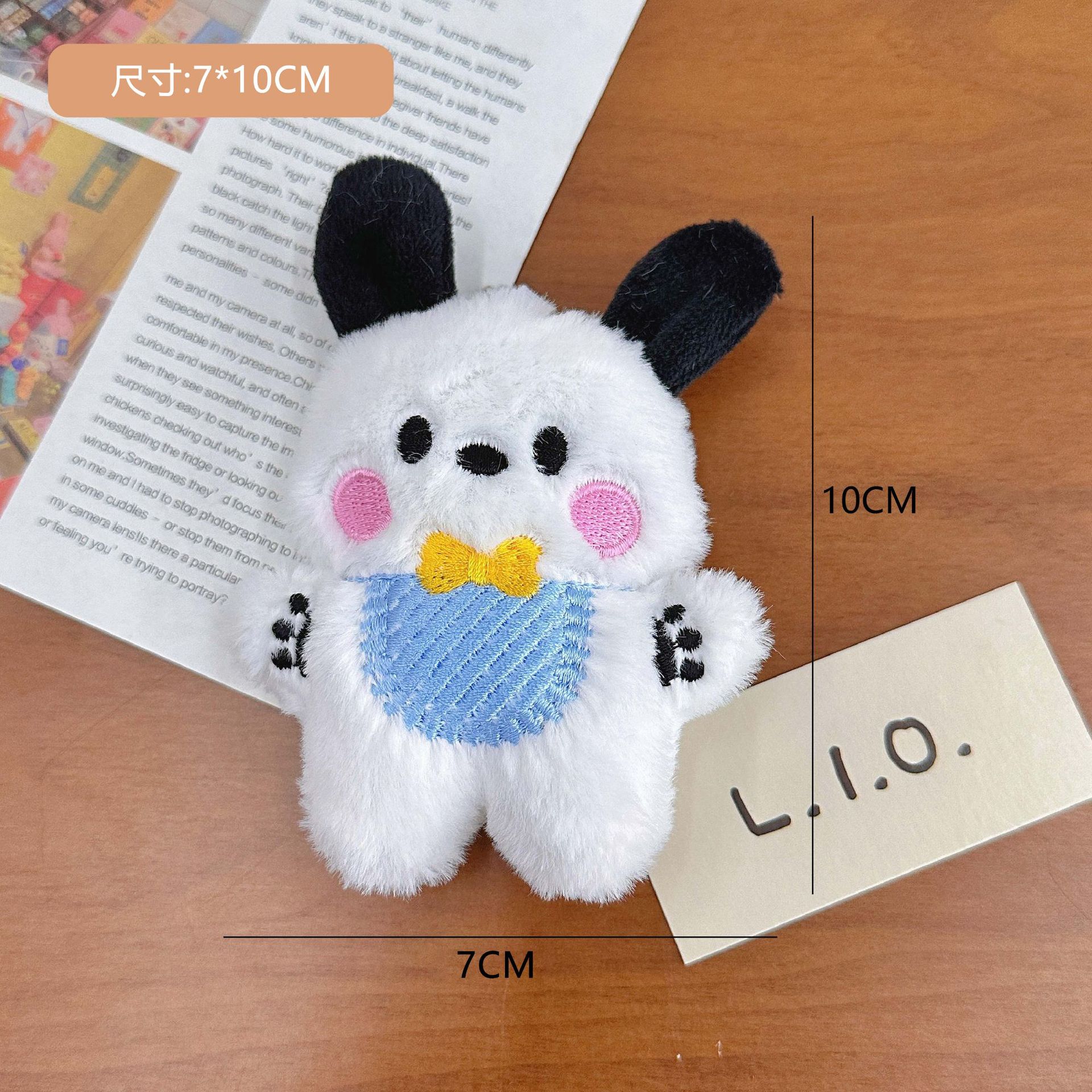 Cartoon Plush Bib Fear Dog Pendant Girlish Schoolbag Package Pendant Long Hair Creative Doll Plush Little Doll