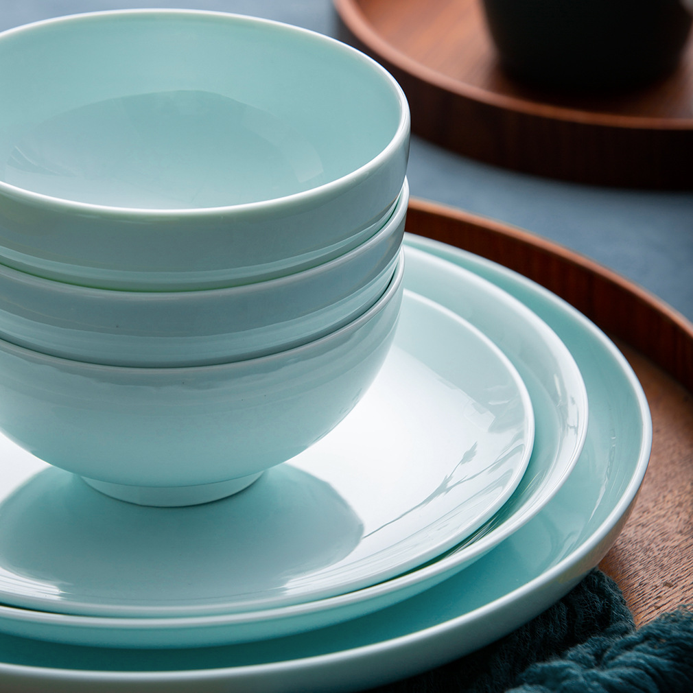 骨瓷餐具套装碗盘家用碗碟套装家用简约中式陶瓷盘子碗自由组合