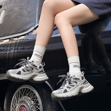 厚底老爹鞋女网面轻便运动休闲鞋2025新款秋季真皮女鞋舒适旅游鞋