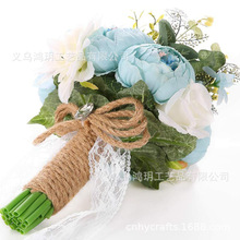 浪漫人造牡丹玫瑰婚礼花束新娘手持花束新娘伴娘花束婚礼花朵装饰