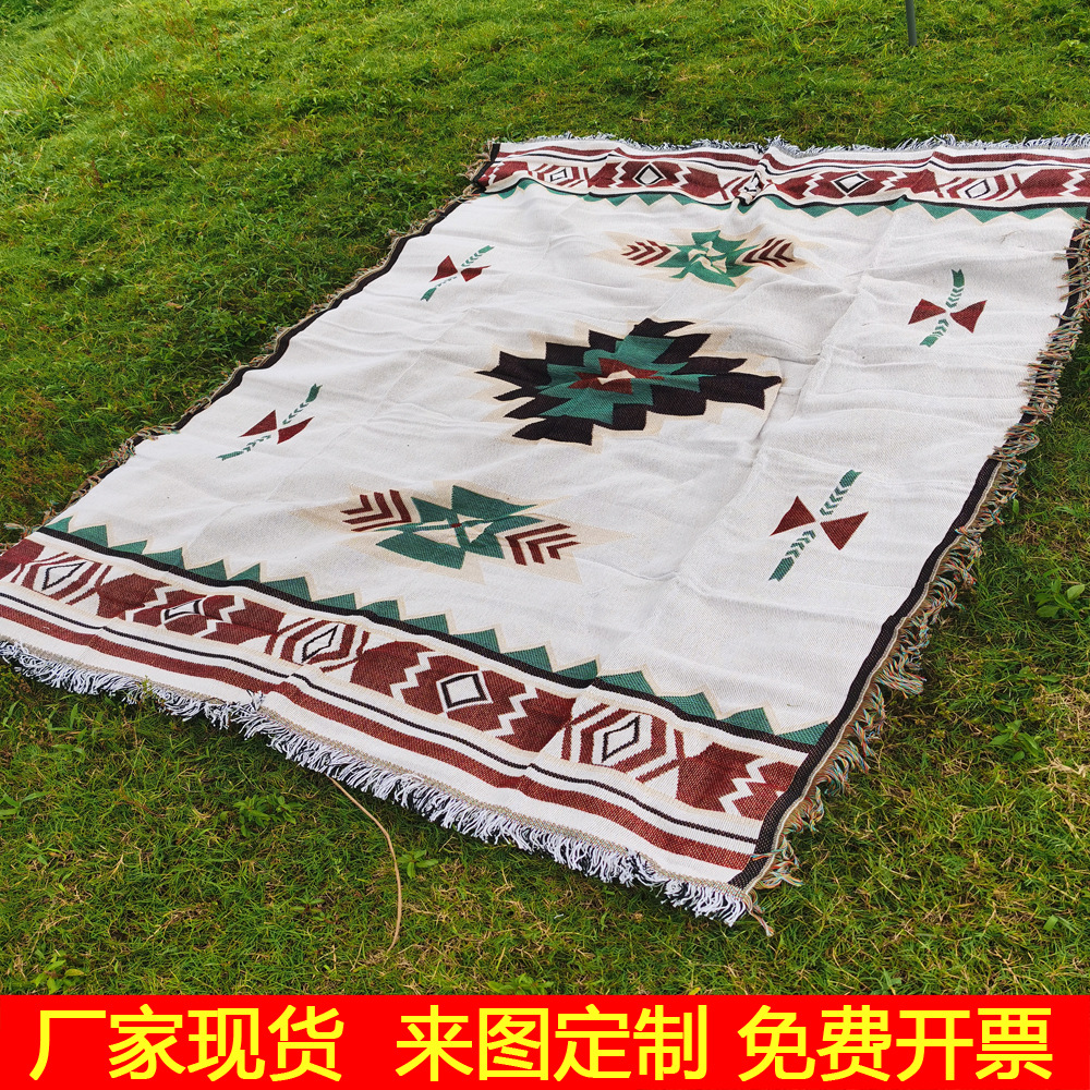 Camping Blanket Camping Carpet Picnic Blanket Sofa Cover Multifunctional Ethnic Style Bohemian Blanket Outdoor Blanket