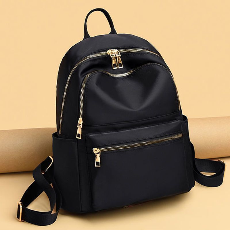 双肩包女2023新款休闲旅游女包大容量双肩背包女牛津布纯色妈咪包