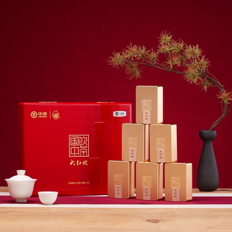 中茶海堤茶叶国饮中茶大红袍100克/盒轻火烘焙武夷山大红袍3190