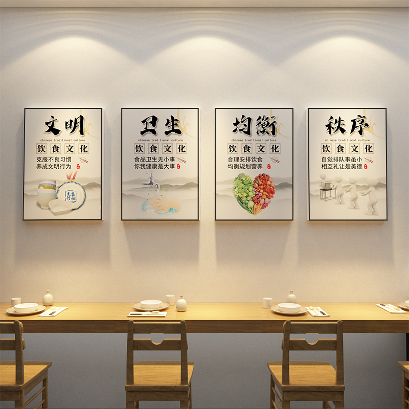 f7de批发食堂文化墙面贴纸宣传挂画员工餐厅节约粮食光盘珍惜标语