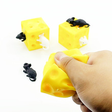 新款解压玩具 镂空奶酪配两只小老鼠 解压神器 捏捏乐创意减压整