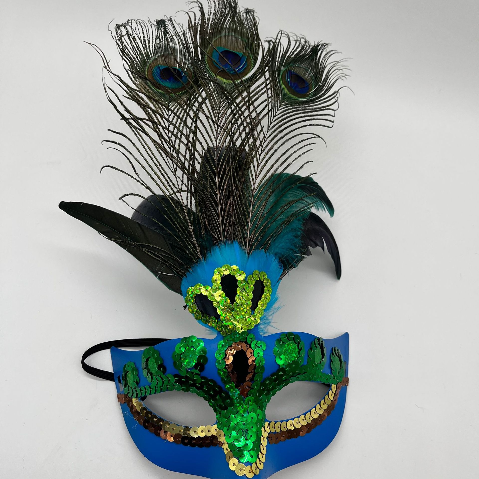 Peacock Feather Sequins Mask Halloween Party Performance Mask Venice Makeup Dance Mask