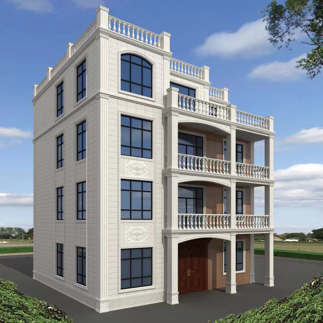 别墅花岗岩麻石瓷砖300x600仿大理石中板黄色外墙砖欧式白罗马柱