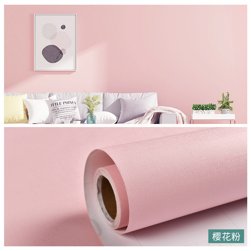 Wallpaper Self-Adhesive Waterproof Moisture-Proof Solid Color Dormitory Home Warm Living Room Bedroom Background Wallpaper Internet-Famous Wall Stickers