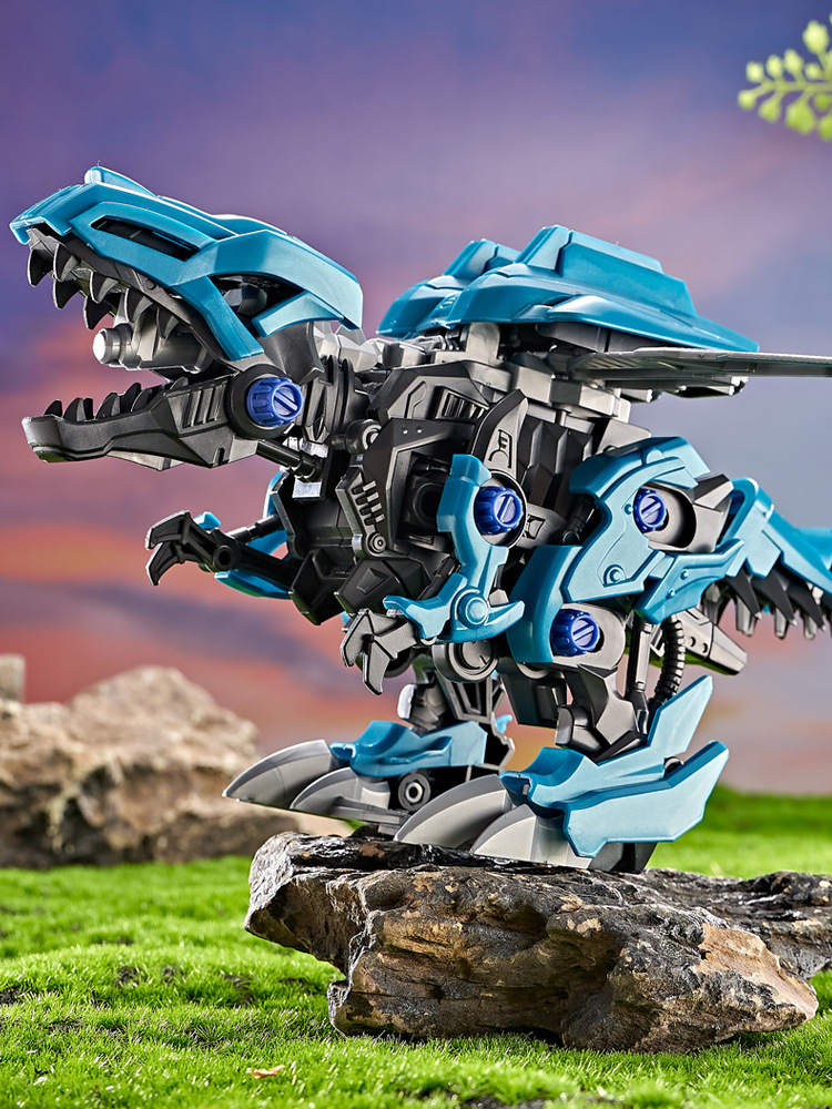 仿真恐龙拼装电动益智积木diy霸王龙模型男孩拼插类组装机械玩具