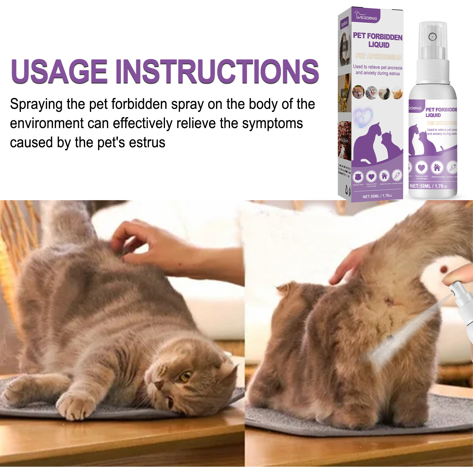 Yegbong Pet Forbidden Liquid Emotion Conditioning Spray Dogs and Cats Special