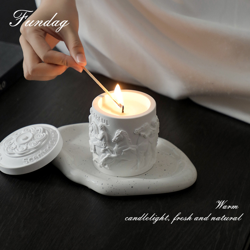 Aromatherapy Wax Candle Cup Vintage Plaster Cup Decoration Soy Wax Fragrance Candle Hand Gift Wholesale Aromatherapy Wax