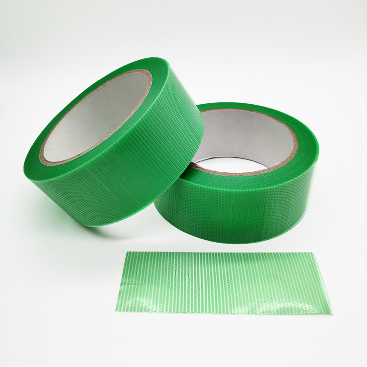 批发pe养生胶带 透明环保胶带 地板瓷保护易撕无痕绿色编织膜胶带