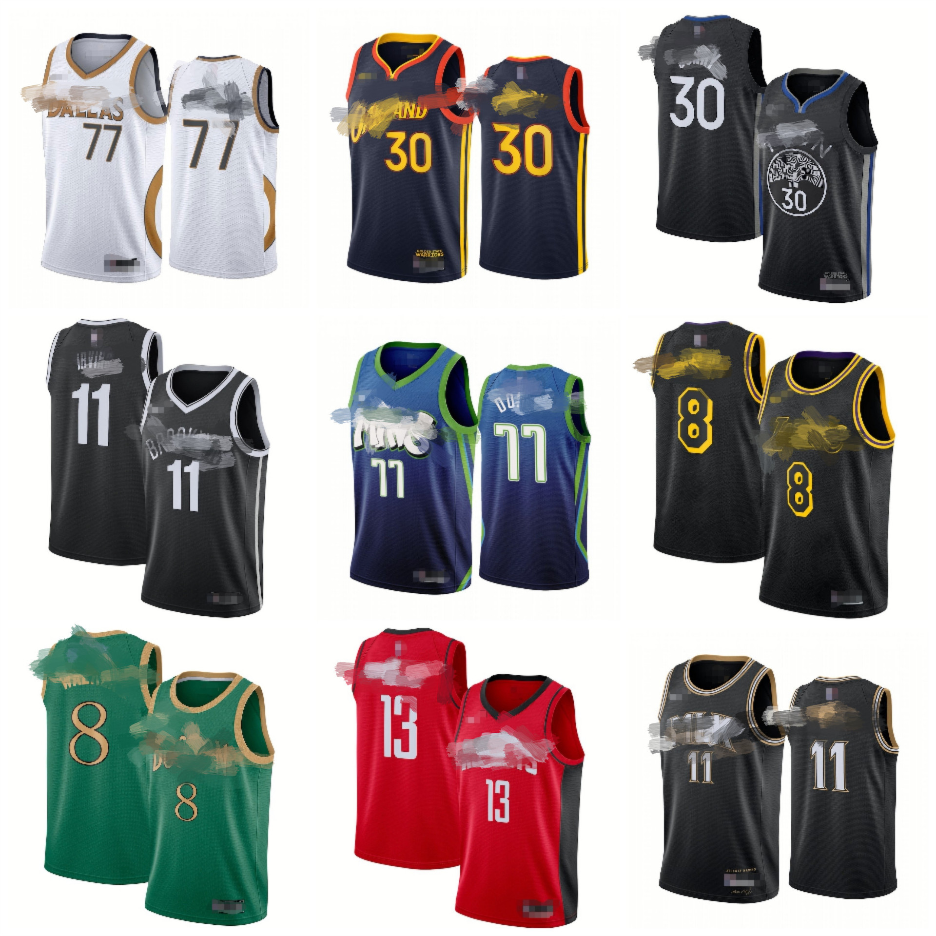 球迷版nba篮球服 库里勇士湖人雄鹿篮网马刺队训练套装 球衣