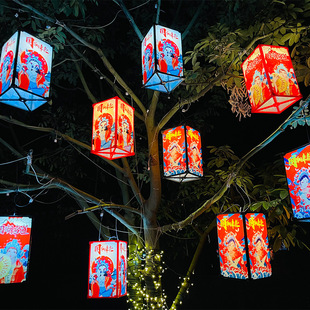 2024新款国潮灯笼新年节日景区街道装饰花灯异型城市亮化古风灯笼