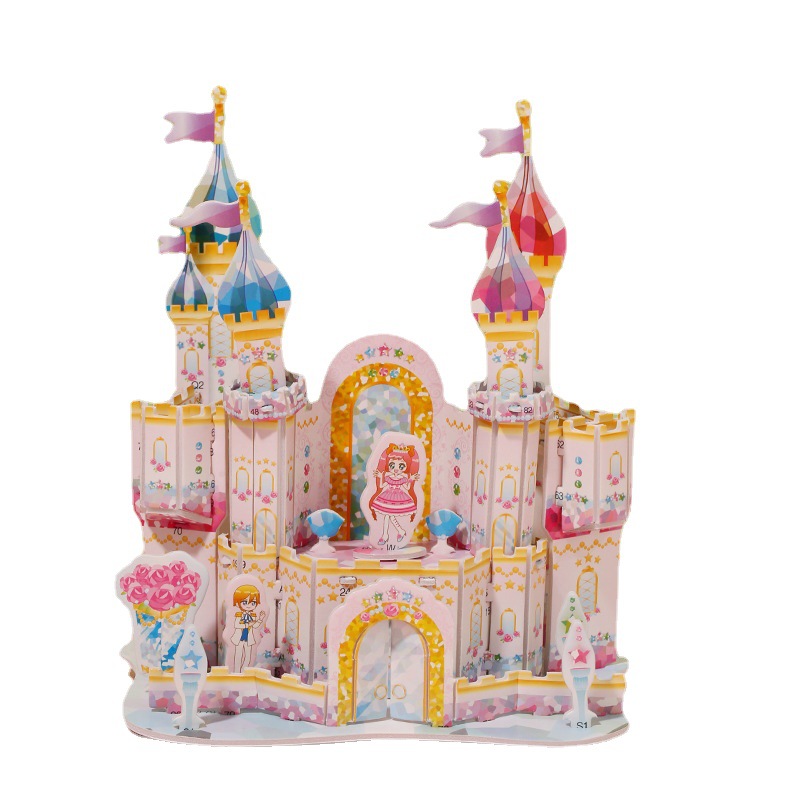 3d 3d Puzzle Model Children's Educational Toys Princess Castle DIY Handmade Paper Stall Toys Kindergarten Gifts