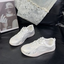 轻便运动阿甘鞋女2024年夏季新款时尚百搭透气厚底增高小白运动鞋