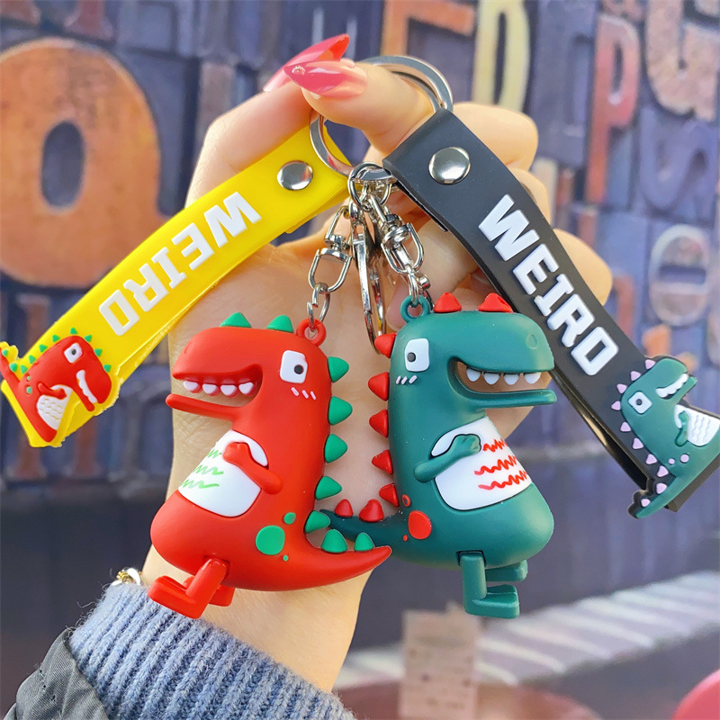 Cartoon Cute Dinosaur Keychain Personality Bag Pendant Doll Hanging Ornament Car Key Chain Small Gift Wholesale