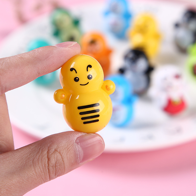 迷你不倒翁蓝胖子吉祥虎雪人闺蜜解压儿童摇摆摇头小摆件可爱玩具