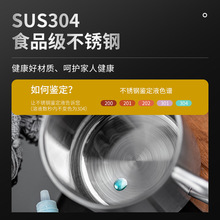 2V06304不锈钢马克杯带盖亲子杯一家四口喝水杯子带手柄双层杯带