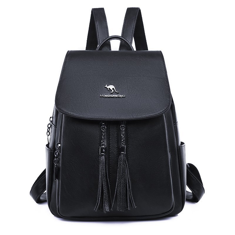 Elegant Backpack Female 2023 New Versatile Large Capacity Soft Leather Student Schoolbag Outdoor Travel Backpack Ladies Bag