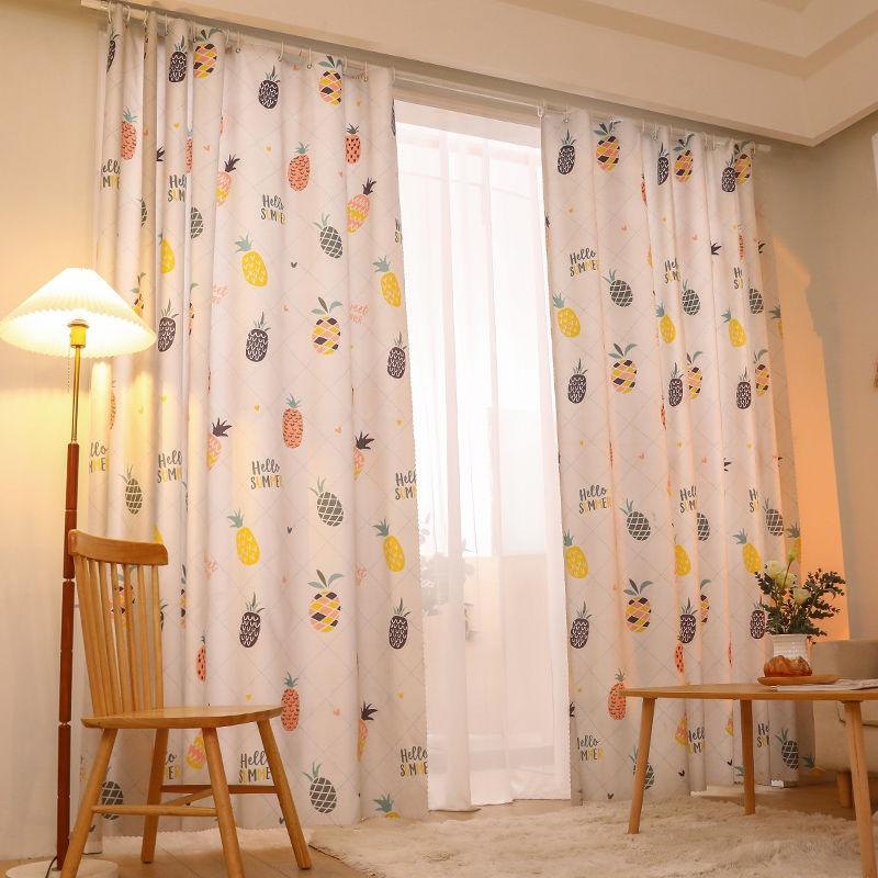 窗帘布免打孔安装遮光帘 简易卧室小窗户家用2021年新款ins风少女