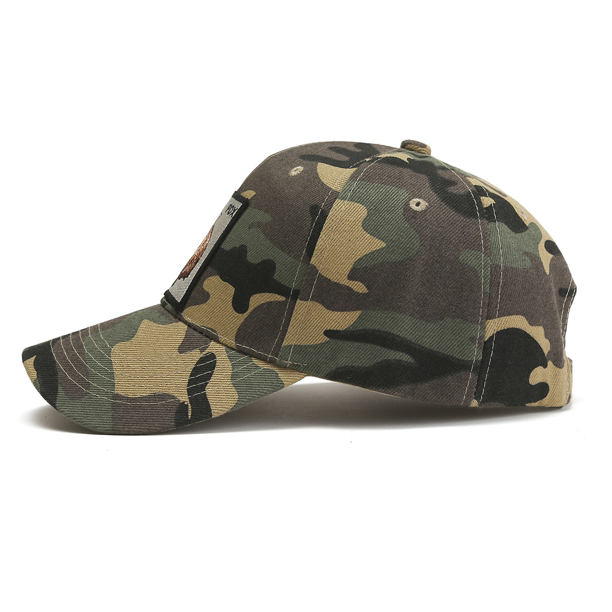 2021新款男女士户外迷彩棒球帽子时尚卡通小动物贴标太阳鸭舌帽子