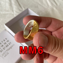 现货 牛货 MM6戒指 Margie 男女情侣 马吉 MMM 钛钢戒指手环