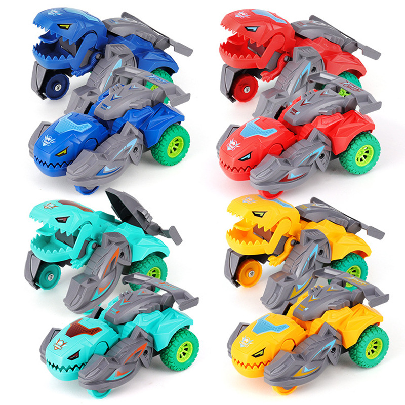 Tiktok Children's Toy Collision Transformer Simulation Dinosaur Inertia Toy Car Boy Model Stall Toy Wholesale