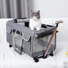 猫包外出拉杆箱新款宠物背包外轮子出猫咪外出包两用手拉中小型犬
