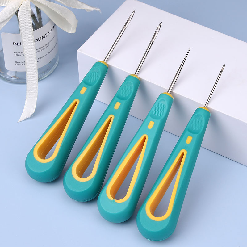 新款优质橡胶手柄带孔锥子直锥钩锥子修鞋上鞋手工家用工具锥子针