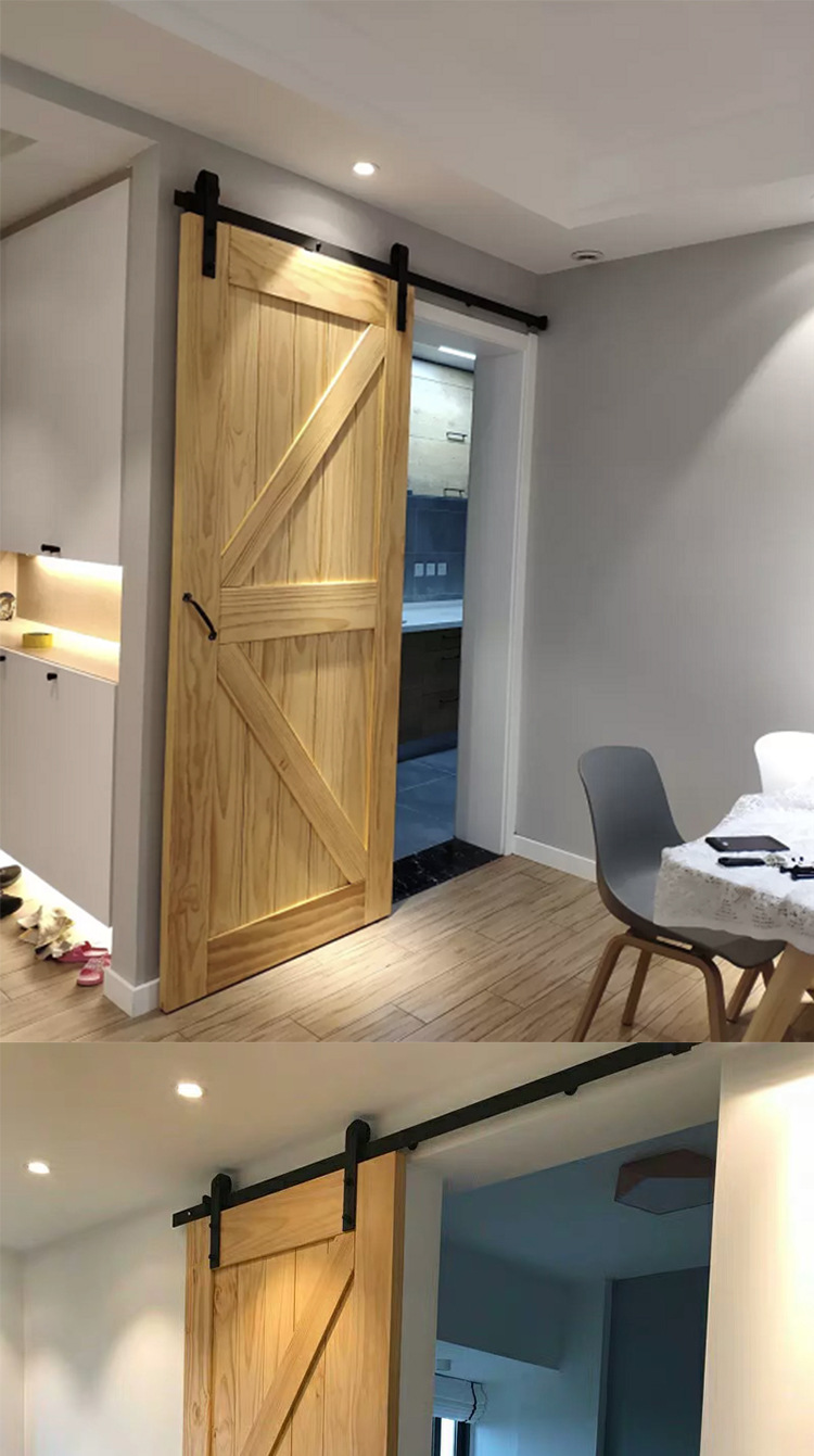 实木谷仓门卫生间带锁推拉门隔断门厨房移门衣帽间吊轨门定制