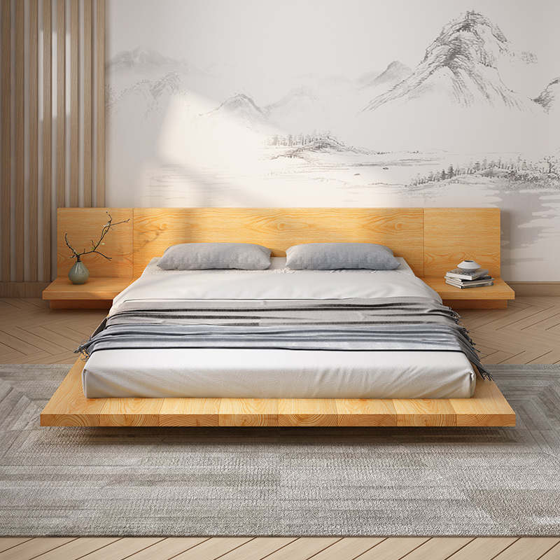 日式榻榻米矮床小户型家用主卧1.8米双人床民宿简约1.5米原木床架