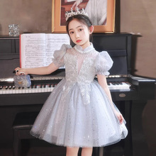 女童礼服公主裙洋气花童婚礼蓬蓬小女孩高端主持人儿童钢琴演出服