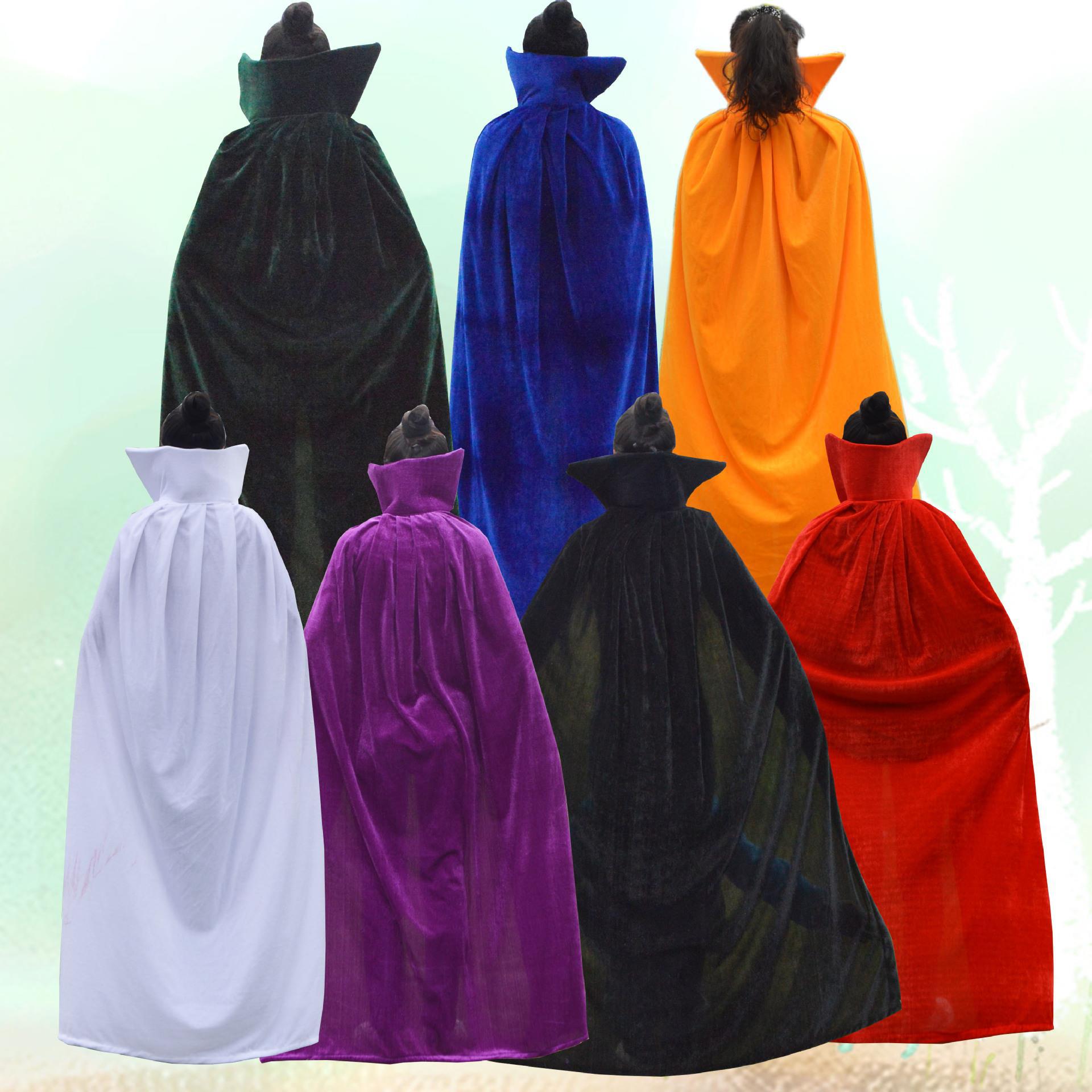 鬼节披风节日派对演出服装万圣节斗篷巫婆巫师斗篷成人金丝绒披风