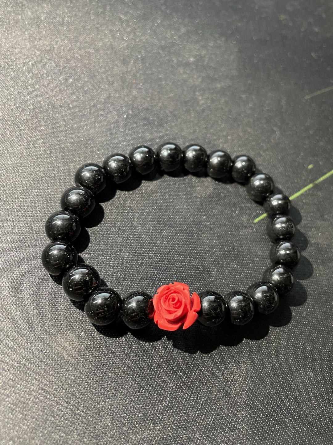 新款仿黑曜石朱砂手链 民族风情侣款朱砂手串 直播网红会销爆款