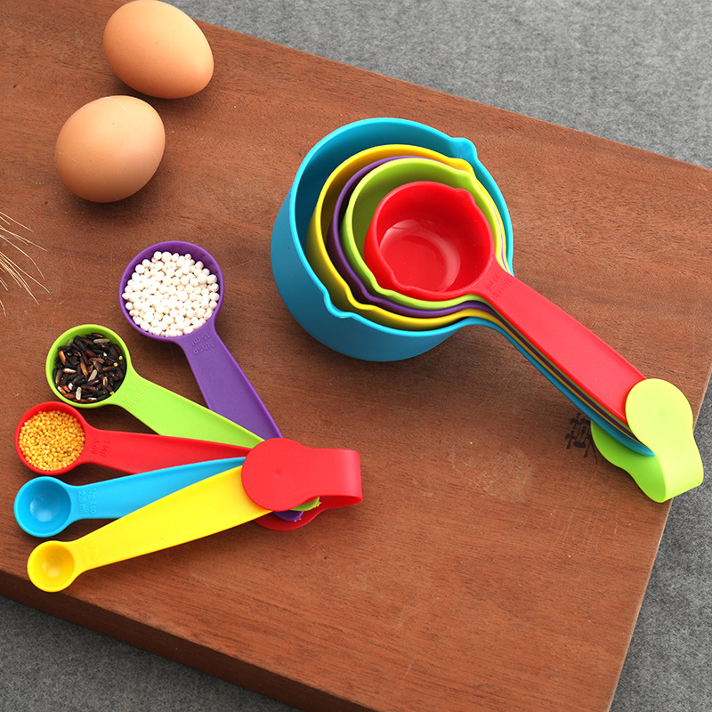 Diy Color Measuring Spoon 5-Piece Set with Scale 5-Piece Measuring Cup Measuring Spoon Coffee Spoon 5Pcs Kitchen Less