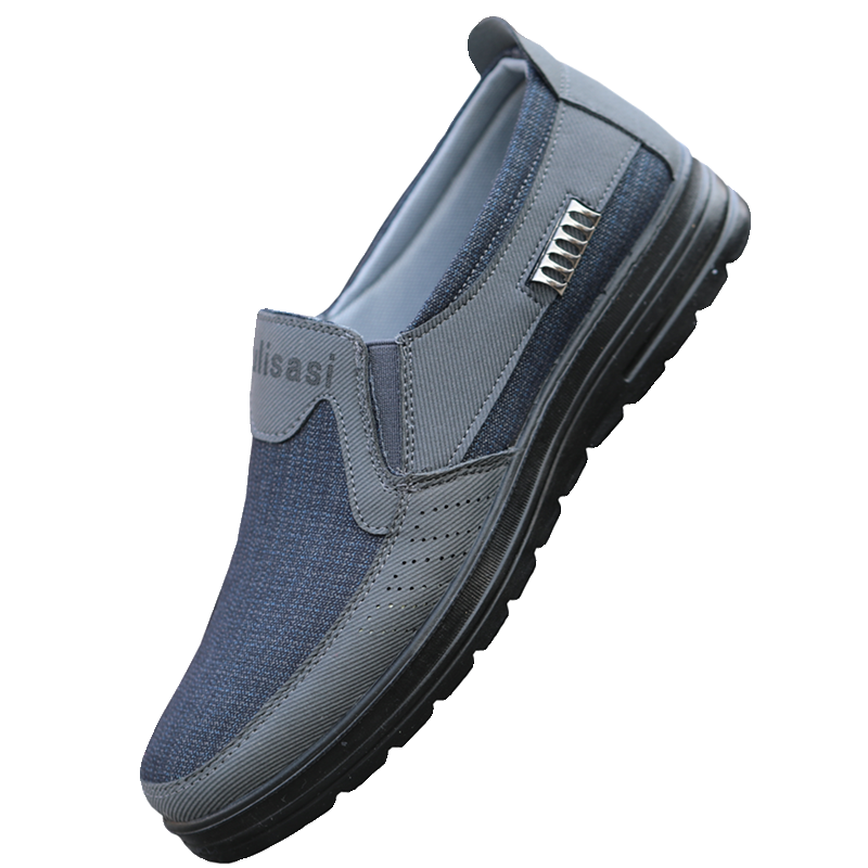 老北京布鞋男鞋春季新款透气一脚蹬防滑中老年休闲防臭爸爸鞋