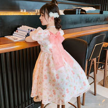 女童洋气公主裙夏装2024新款小女孩洋气蕾丝裙儿童韩版网纱连衣裙