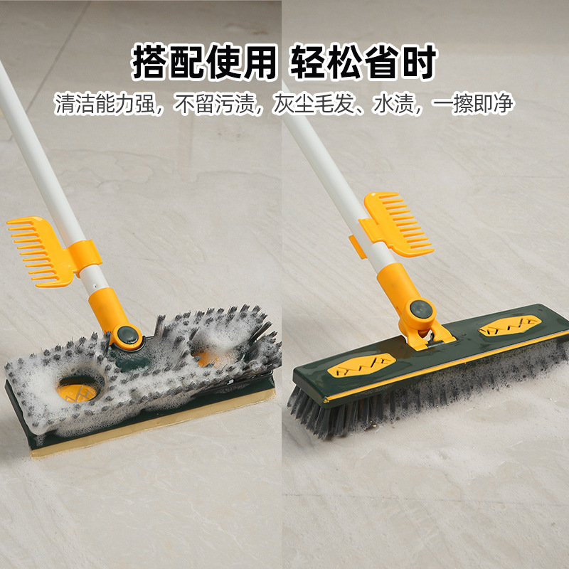 Home Bathroom Floor Brush Toilet Cleaning Brush Retractable Universal Floor Brush Ceramic Tile Brush Long Handle Bristle Scrubbing Brush