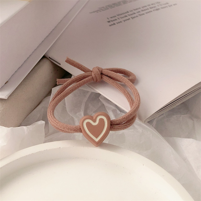 Girl's Love Hair Band High Elastic Durable Rubber Band Female Hair Rope Headdress Fashion Temperament Tie Ponytail Hair String