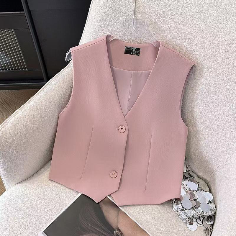 2025马甲新款套装时尚夏季裤子西装气质法式无袖两件套白色套装