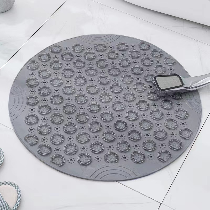 New round Flower Massage Bathroom Floor Mat Home Shower Room Hydrophobic Quick-Drying Suction Cup Floor Mat